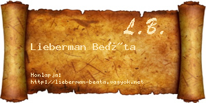 Lieberman Beáta névjegykártya